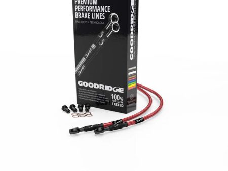 Goodridge 13-16 Yamaha MT-09 Red Rear SS Brake Lines w Black Fittings For Cheap