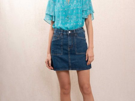 Denim Skirt 11039 Bleu Online Sale