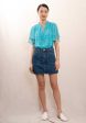 Denim Skirt 11039 Bleu Online Sale