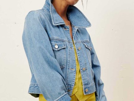 Denim Jacket Boxy Deni Boxy Denim In-21 on Sale