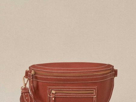 Crossbody Bag Sana Cuir Camel Online now