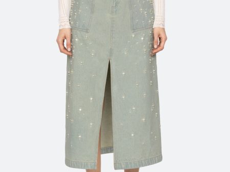 Denim Skirt Perlette Aw24-060 Blue Online Sale