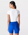 Athlete Crop Seamless Workout Sb8996 White Hot on Sale