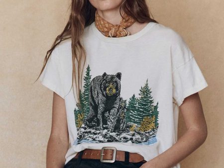 Tshirt T209002bb Boxy Black Bear Washed-White Supply