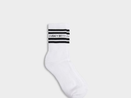 Varsity Slogan Socks Sb9822a White-Black For Cheap