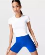 Athlete Crop Seamless Workout Sb8996 White Hot on Sale