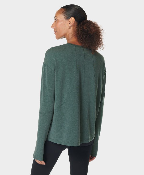 Soft Flow Studio Long Sleeve T Sb9989 Trek-Green Online now