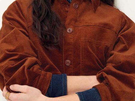 Denim Shirt Leone Corduroy Copper Fashion