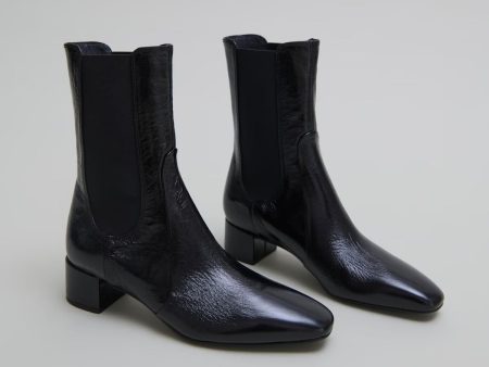 264- Doxi Cuir Brillant Noir Online Sale