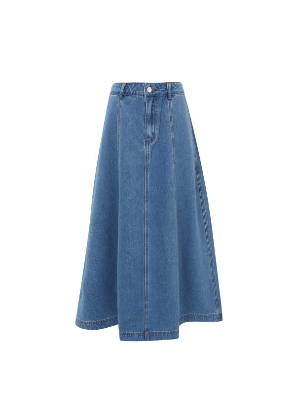 Denim Skirt Chc-24045 Ermeline Bleu-Jean Cheap