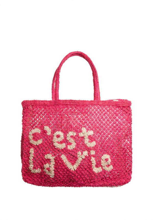 Beach Bag Cest La Cest La Vie Smal Hot-Pink For Discount