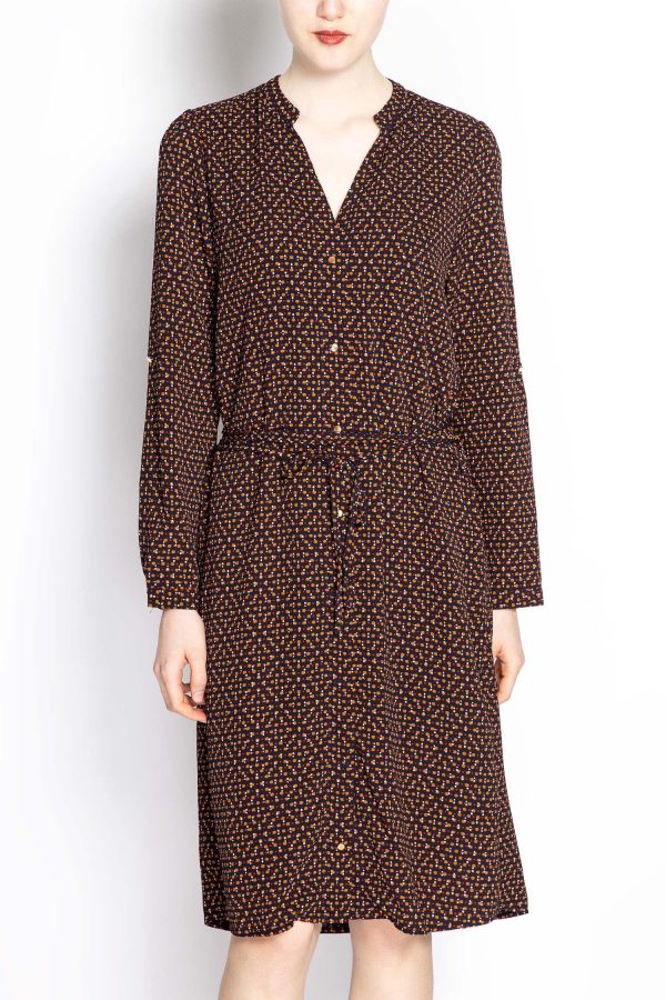 Dot Print Tie-waist Dress Hot on Sale