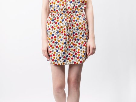 Printed Tie-waist Dress Hot on Sale