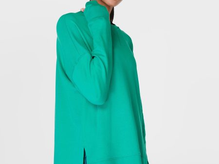 After Class Longline Sweatshir Sb8985 Gem-Green Discount