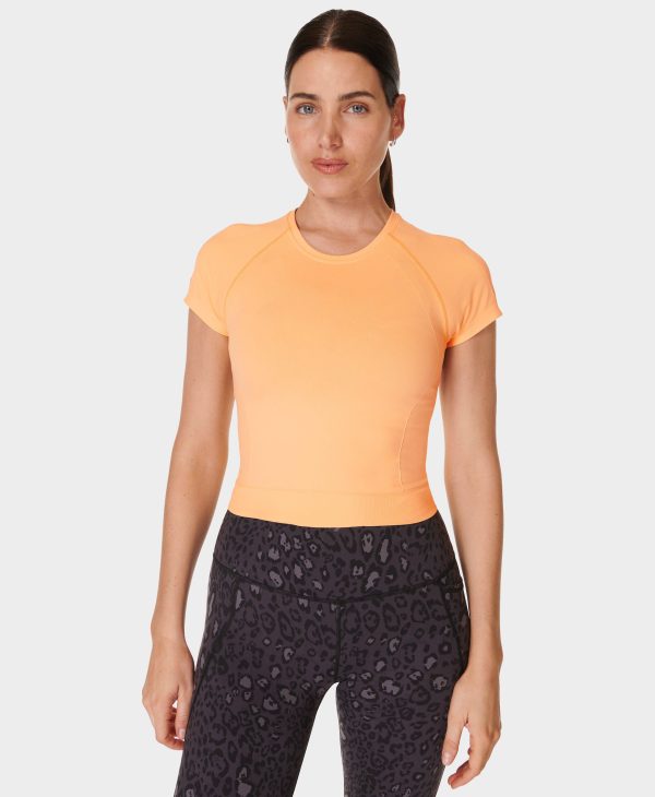 Athlete Crop Seamless Workout Sb8996 Sunny-Orange Sale