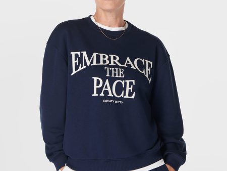 Embrace The Pace Sweatshirt Sb10009 Navy-Blue For Cheap