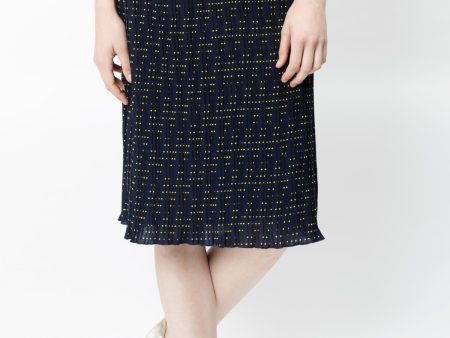 Pleated Skirt With Polka Dot Print Cheap