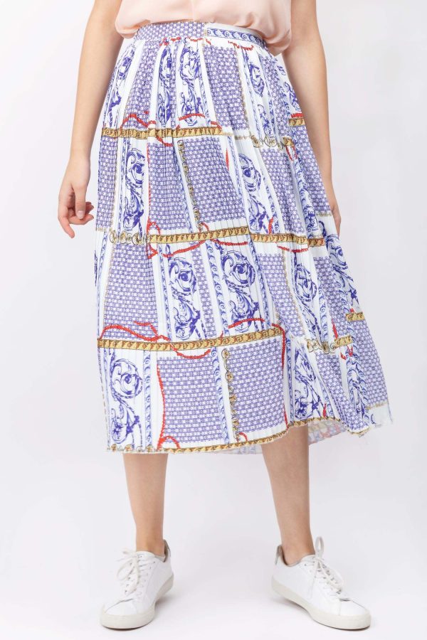 Pleated Skirt With Print For Cheap