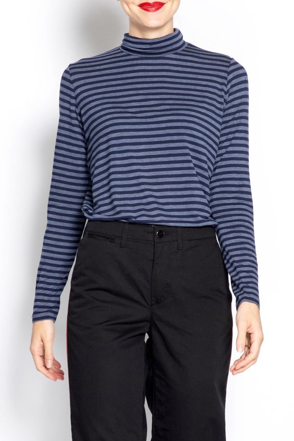 Turtleneck Striped Pullover For Discount