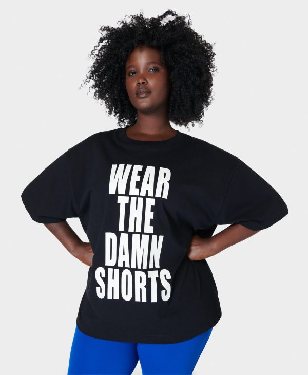 Wear The Damn Shorts T-shirt Sb9835a Black Cheap