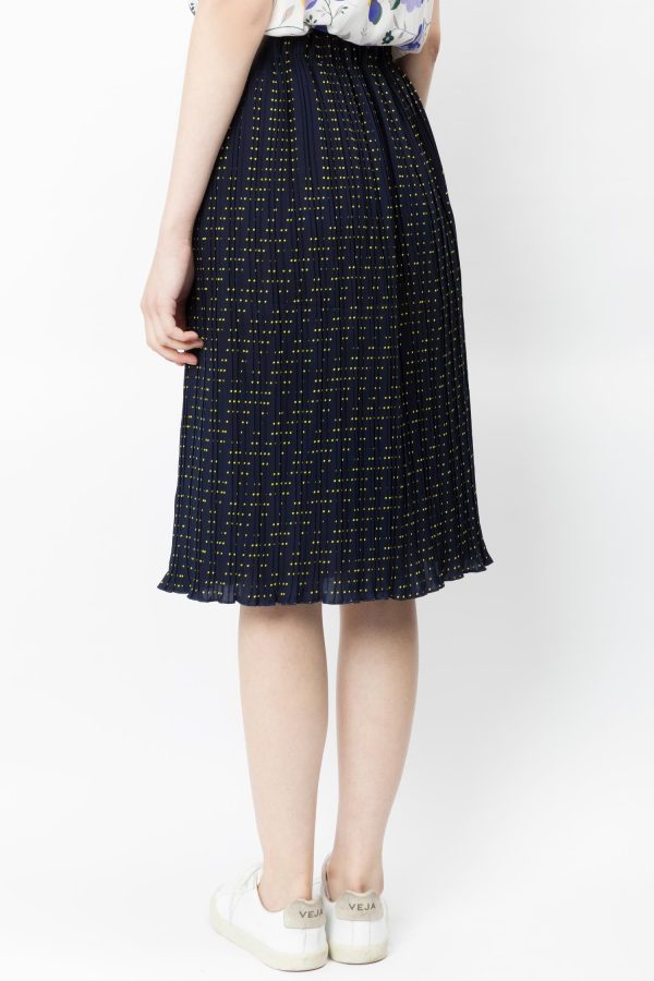 Pleated Skirt With Polka Dot Print Cheap