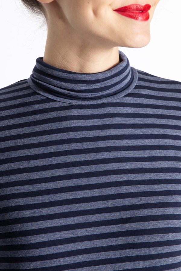 Turtleneck Striped Pullover For Discount