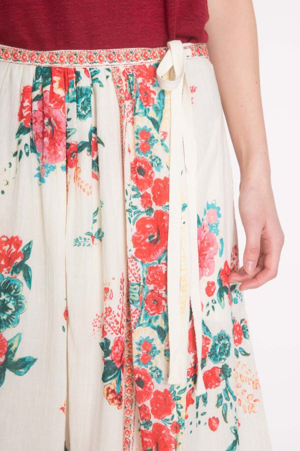 Floral Printed Wrap-Over Skirt Sale