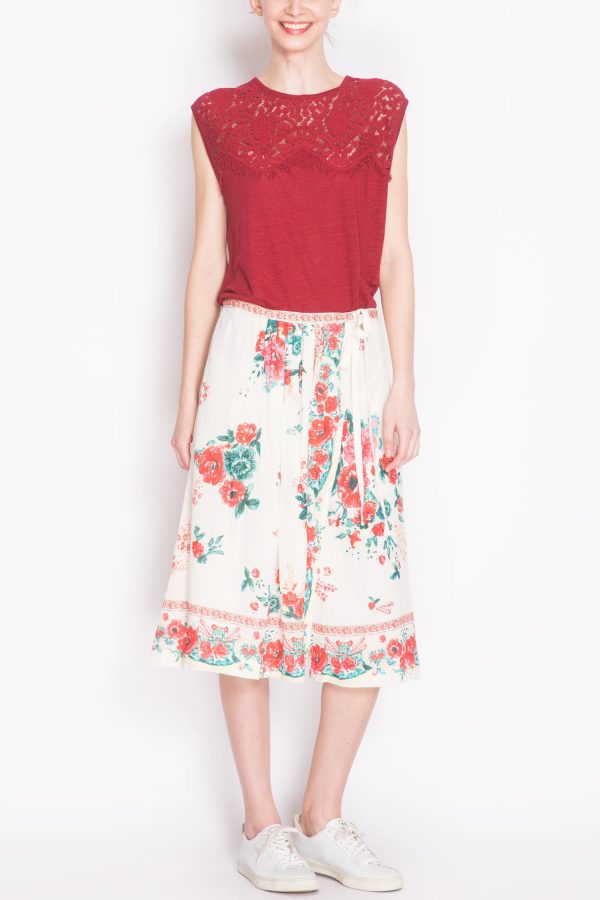 Floral Printed Wrap-Over Skirt Sale