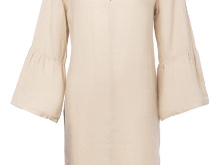 Tie Neck Linen Dress Fashion