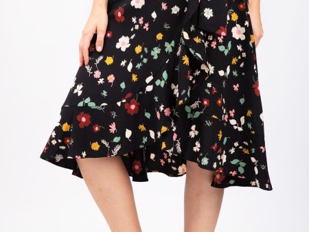 Floral Print Tie Waist Skirt For Discount