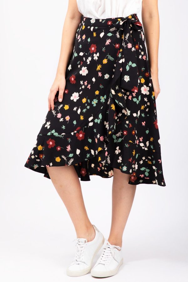 Floral Print Tie Waist Skirt For Discount