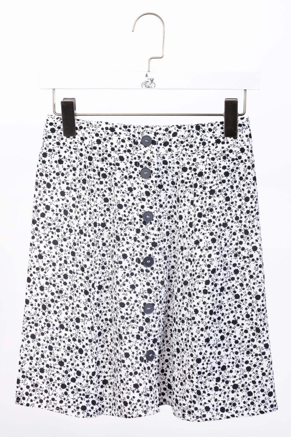 Floral Printed Button-Down Skirt For Discount