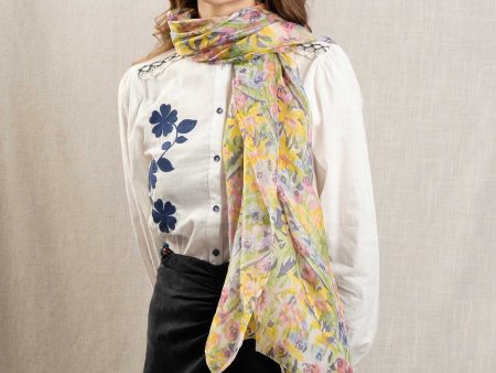 Scarf 64650 Silk Scarf Bouquet Cheap