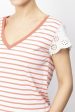 Striped Lace T-shirt Online Sale