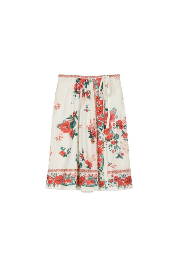 Floral Printed Wrap-Over Skirt Sale